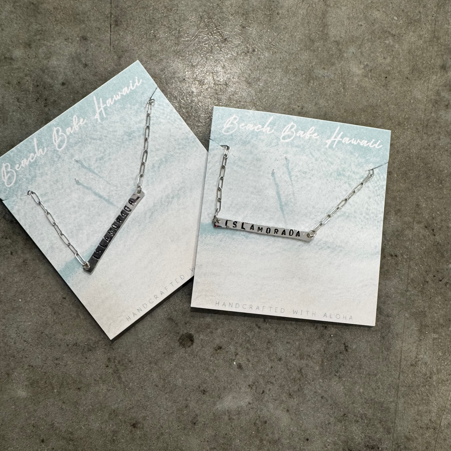 Beach Babe Hawaii Islamorada Bar Necklace - Silver