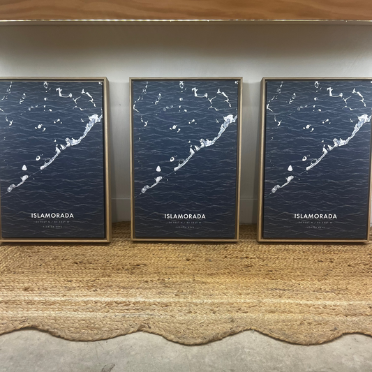 GeoDigitalMaps Islamorada Coastal Map Wall Art