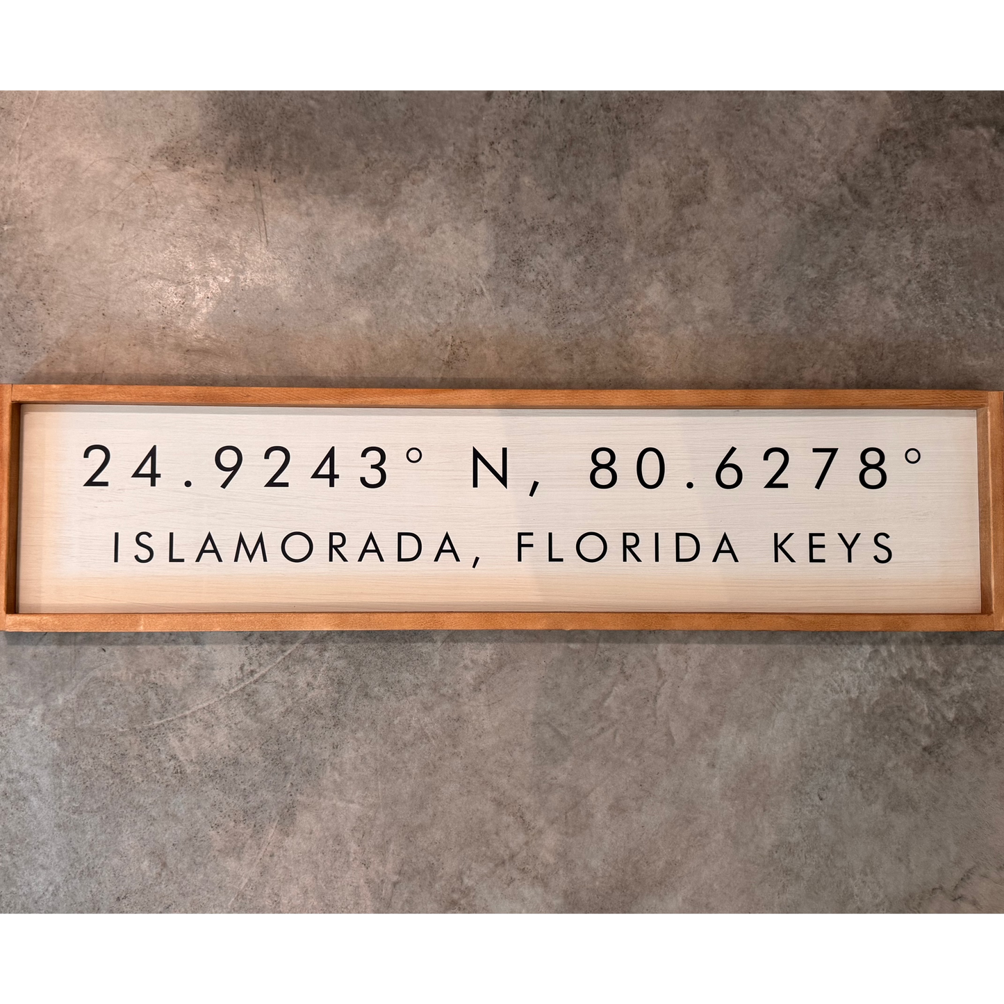 Rustic Marlin Islamorada Coordinates Framed Barnwood Sign