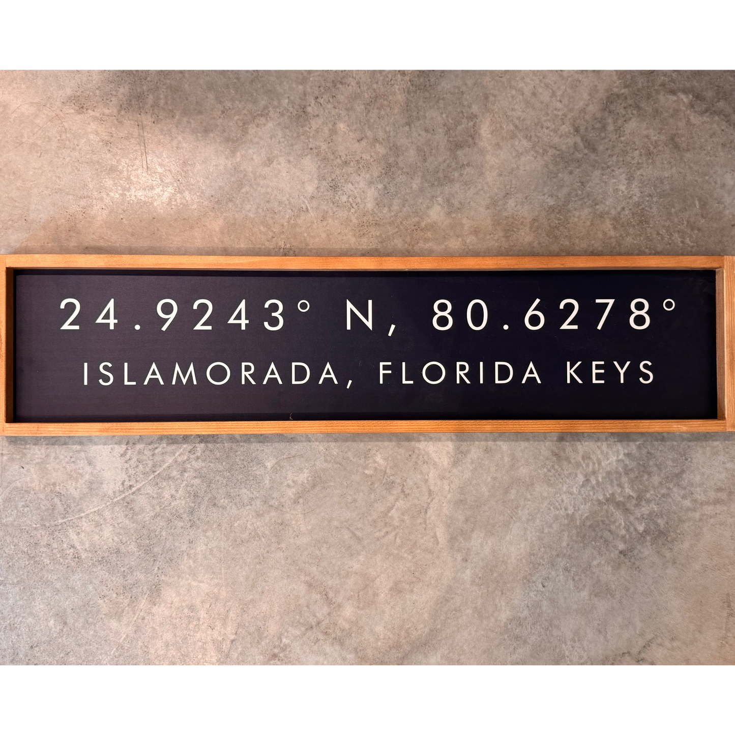 Rustic Marlin Islamorada Coordinates Framed Barnwood Sign