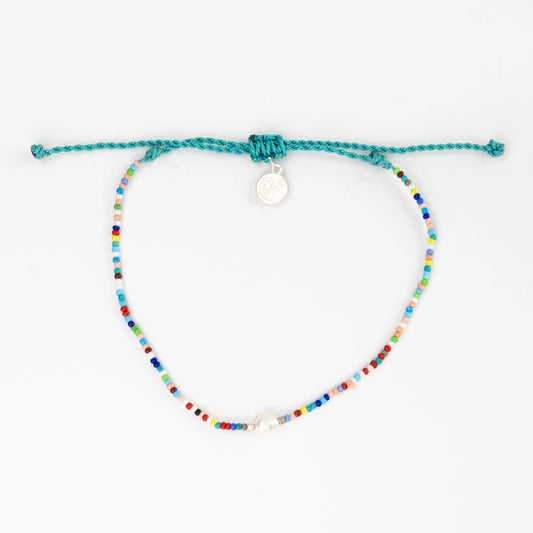 Pineapple Island Matira Freshwater Pearl Beaded Anklet - Multi