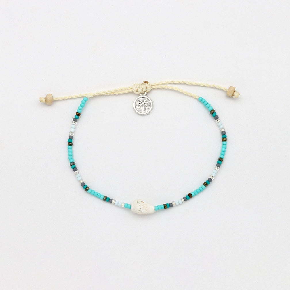 Pineapple Island Mauna Loa Beaded Anklet - Turquoise