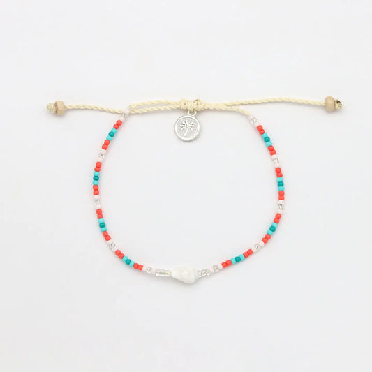 Pineapple Island Mauna Loa Beaded Anklet - Orange