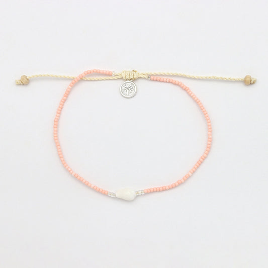 Pineapple Island Mauna Loa Beaded Anklet - Peach