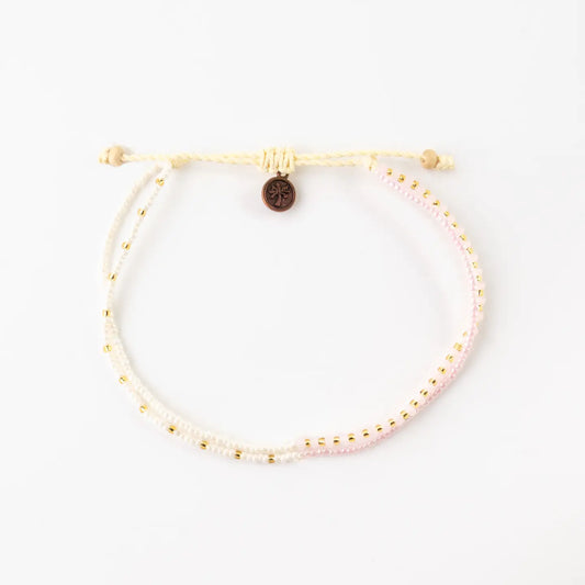 Koh Surf Monte Carlo Beaded Surf Anklet - Wht/Pink