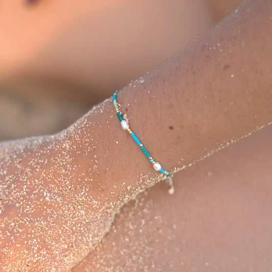 Pineapple Island Ombak Blue Beaded Surf Bracelet