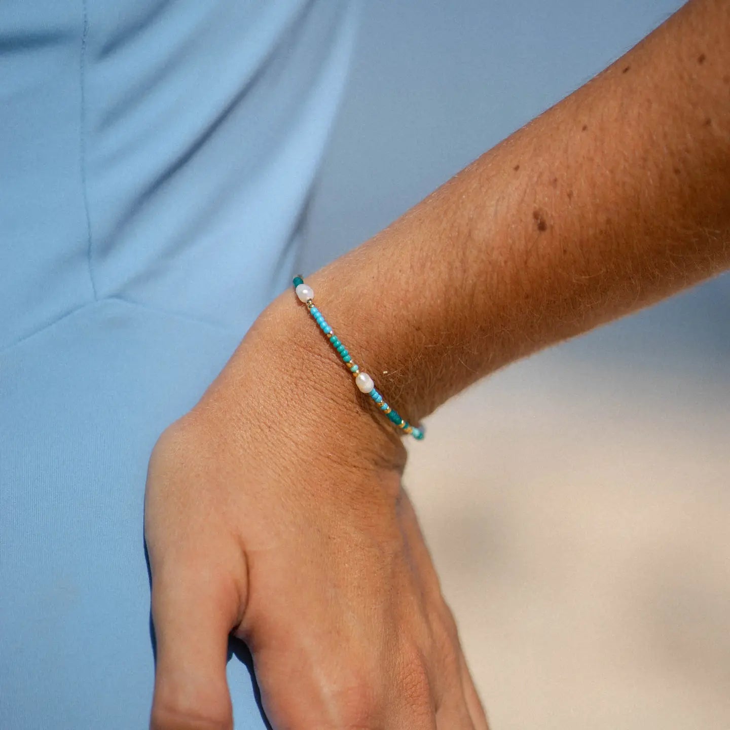 Pineapple Island Ombak Blue Beaded Surf Bracelet