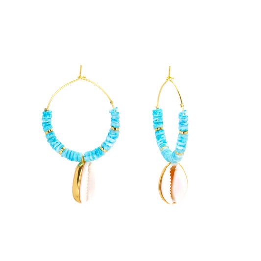 Salty Cali Salty Shells Waimea Puka Hoop Earrings