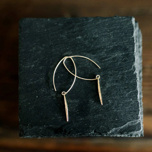 Saressa Designs Gold Quill Earrings