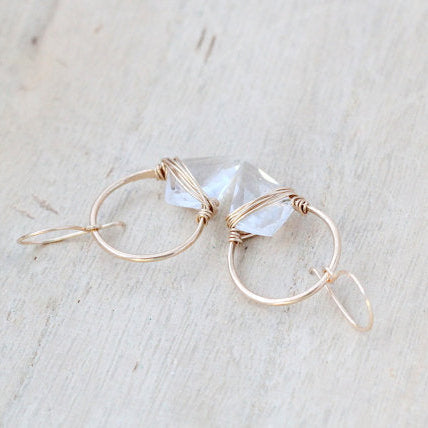 Saressa Designs Silver Albatross Earrings - Crystal Quartz