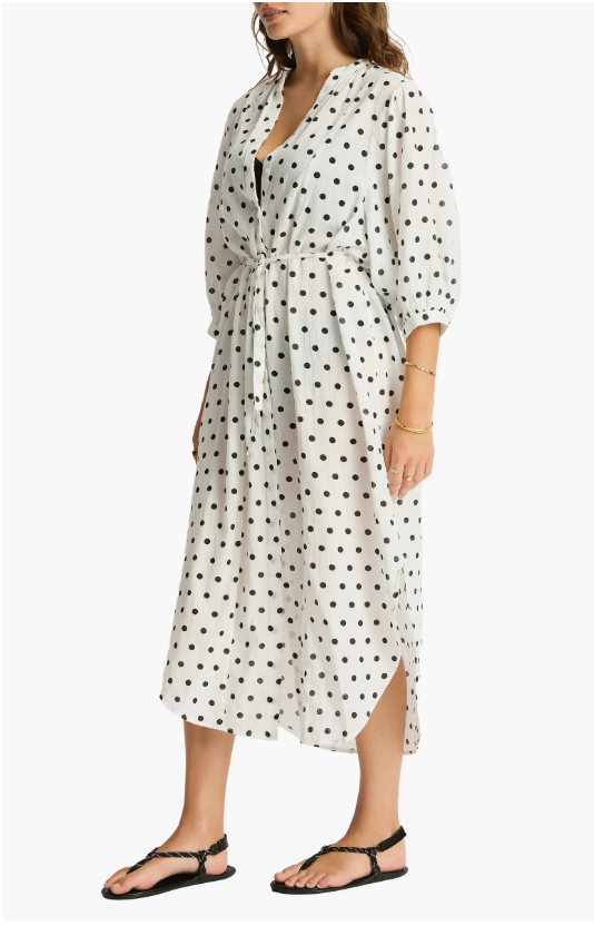 Sea Level Dottie Boho Long Shirt Dress