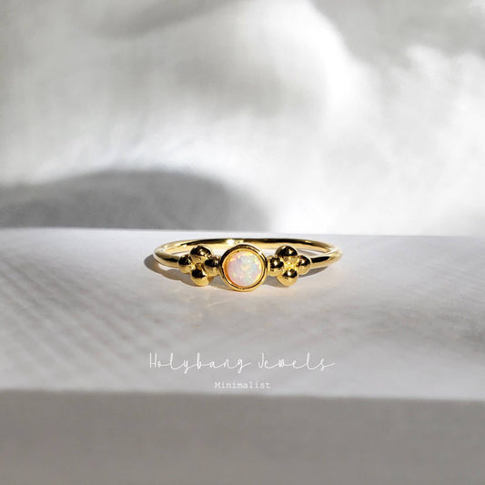 HolyBang Jewels Boho Opal Bead Ring
