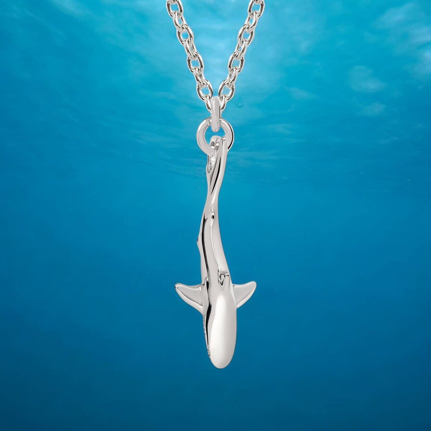 Big Blue Mini Realistic Shark Necklace