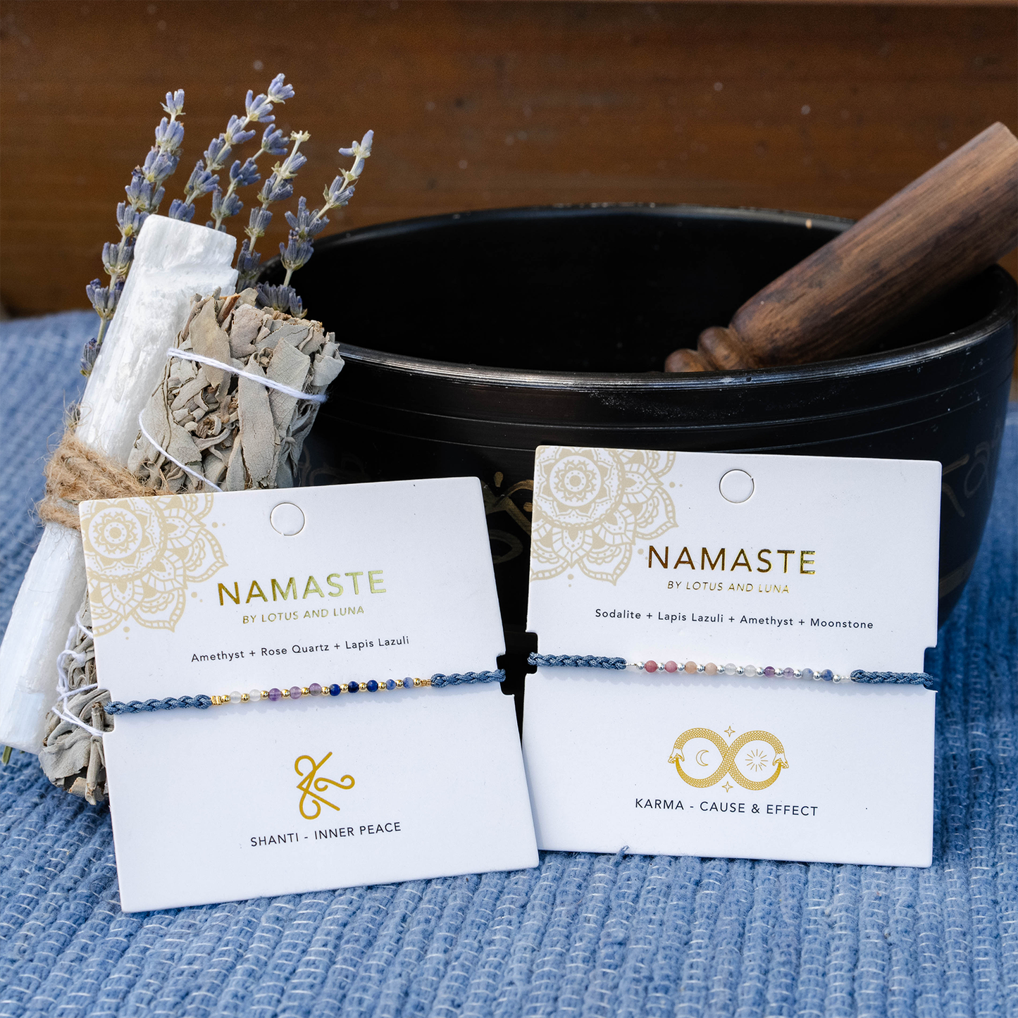 Lotus and Luna Namaste Bracelet - Shanti