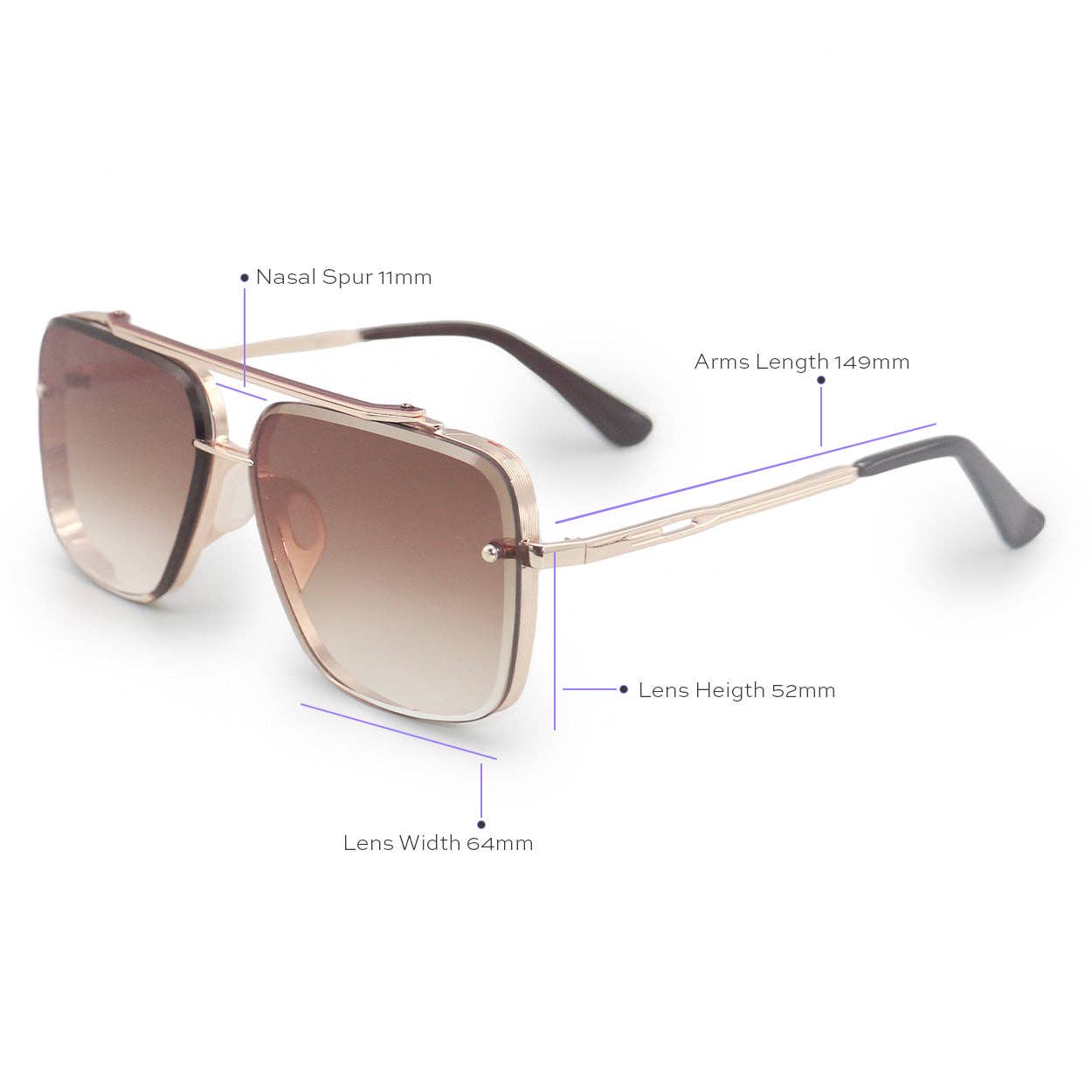 Topfoxx Bella Tangle Free Sunglasses - Gold/Coffee