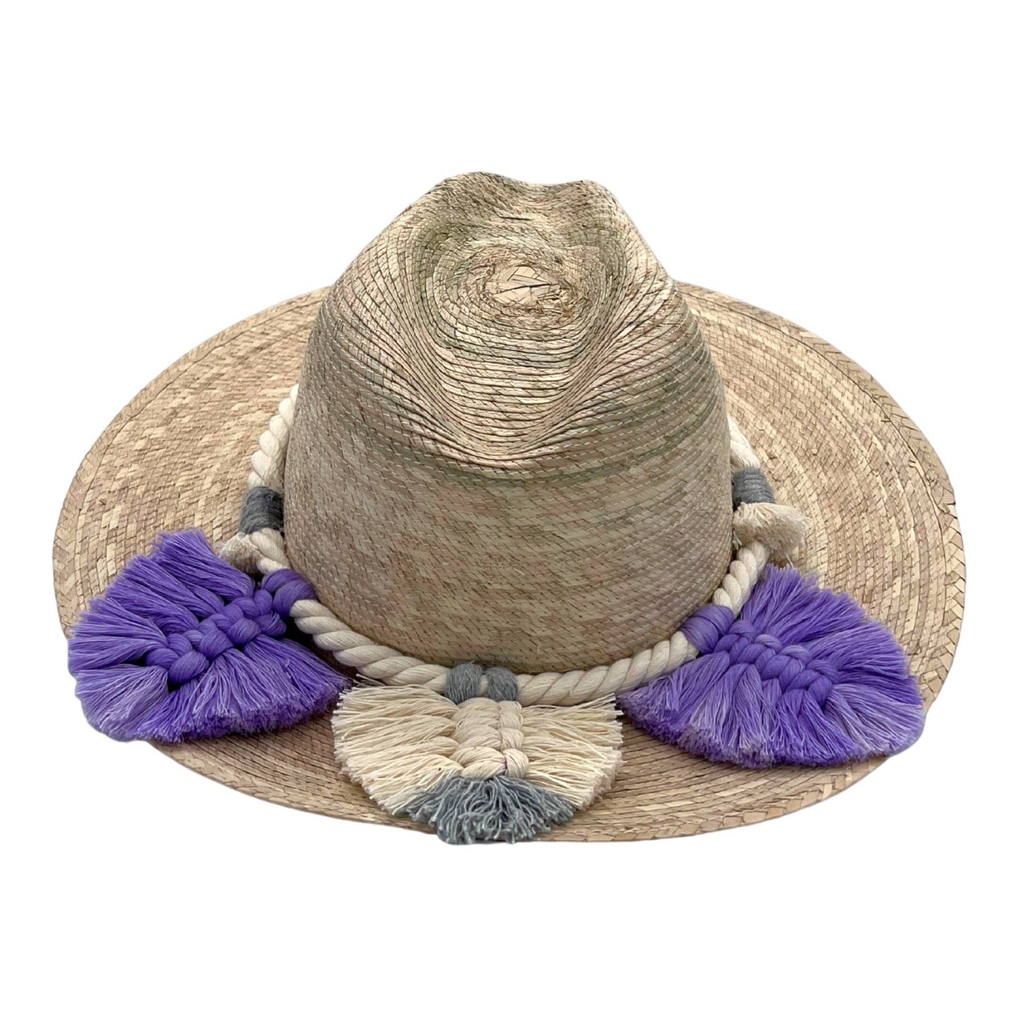 Chisme Indiana Palm Hat - Leaves Macrame Band