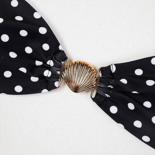 Dipped Polka Dot Strapless Bikini Top