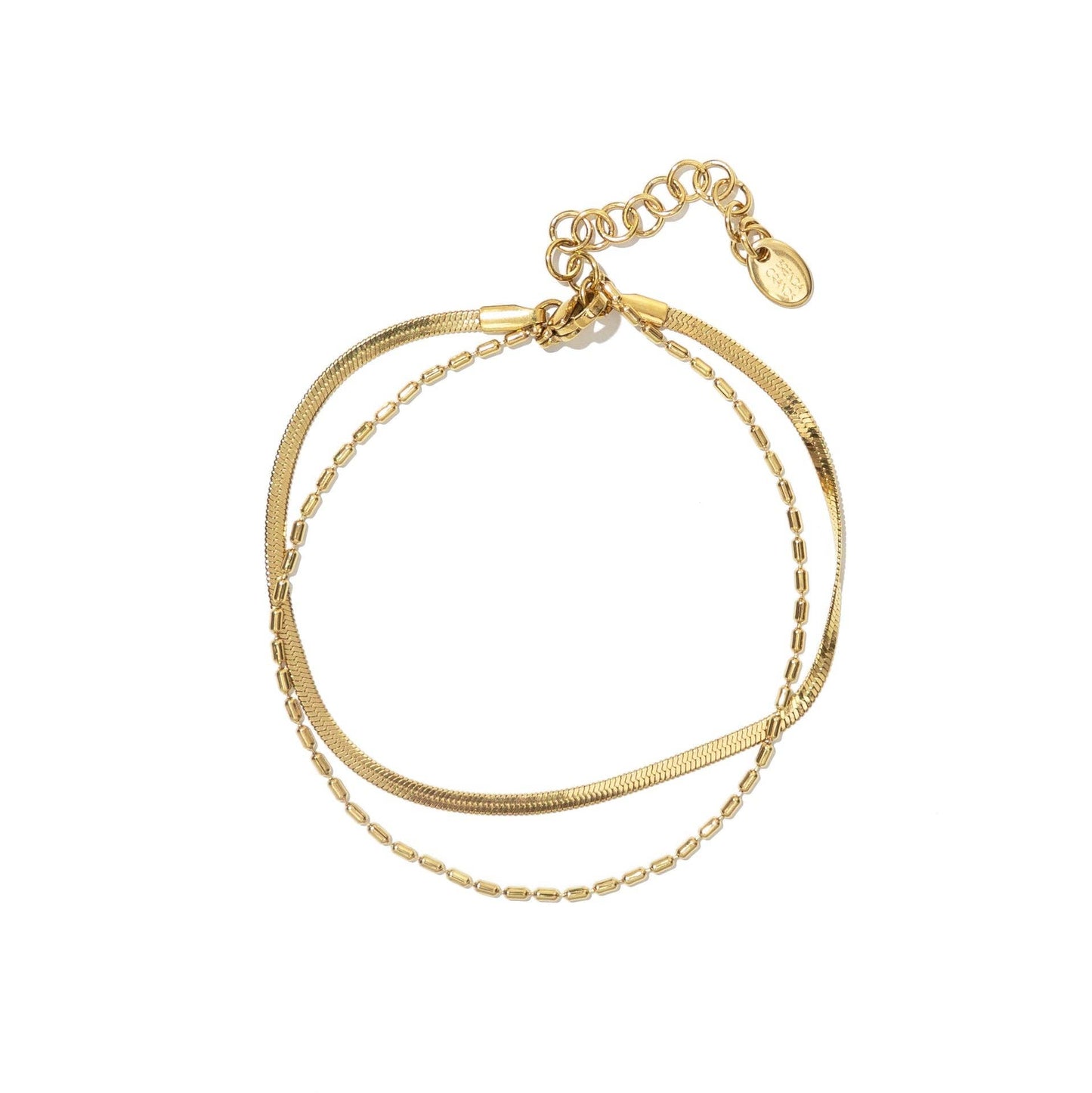Brenda Grands Jewelry Waterproof Gold Double Layered Anklet