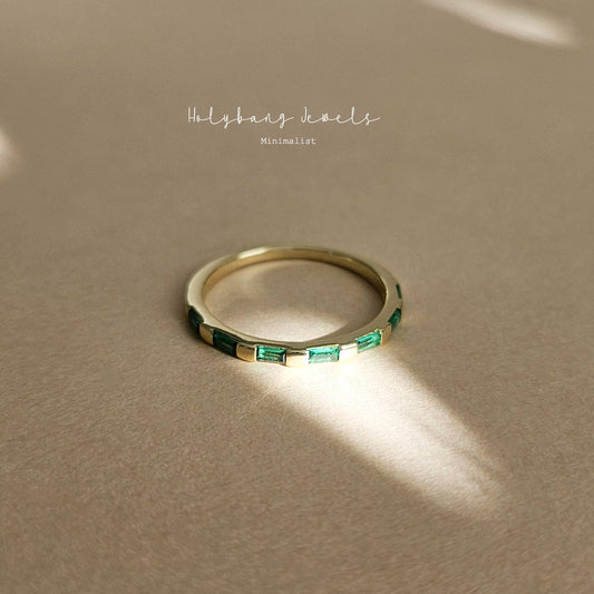HolyBang Jewels Emerald Baguette Ring