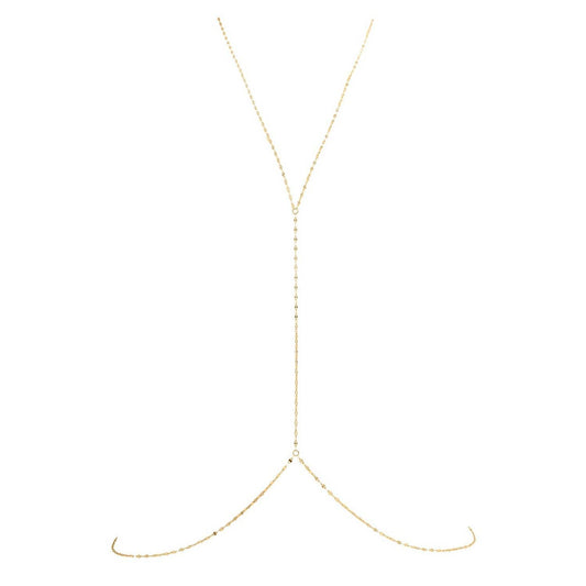 Silver Stars 18 Karat Gold PVD Stainless Steel Coffee Link Body Chain