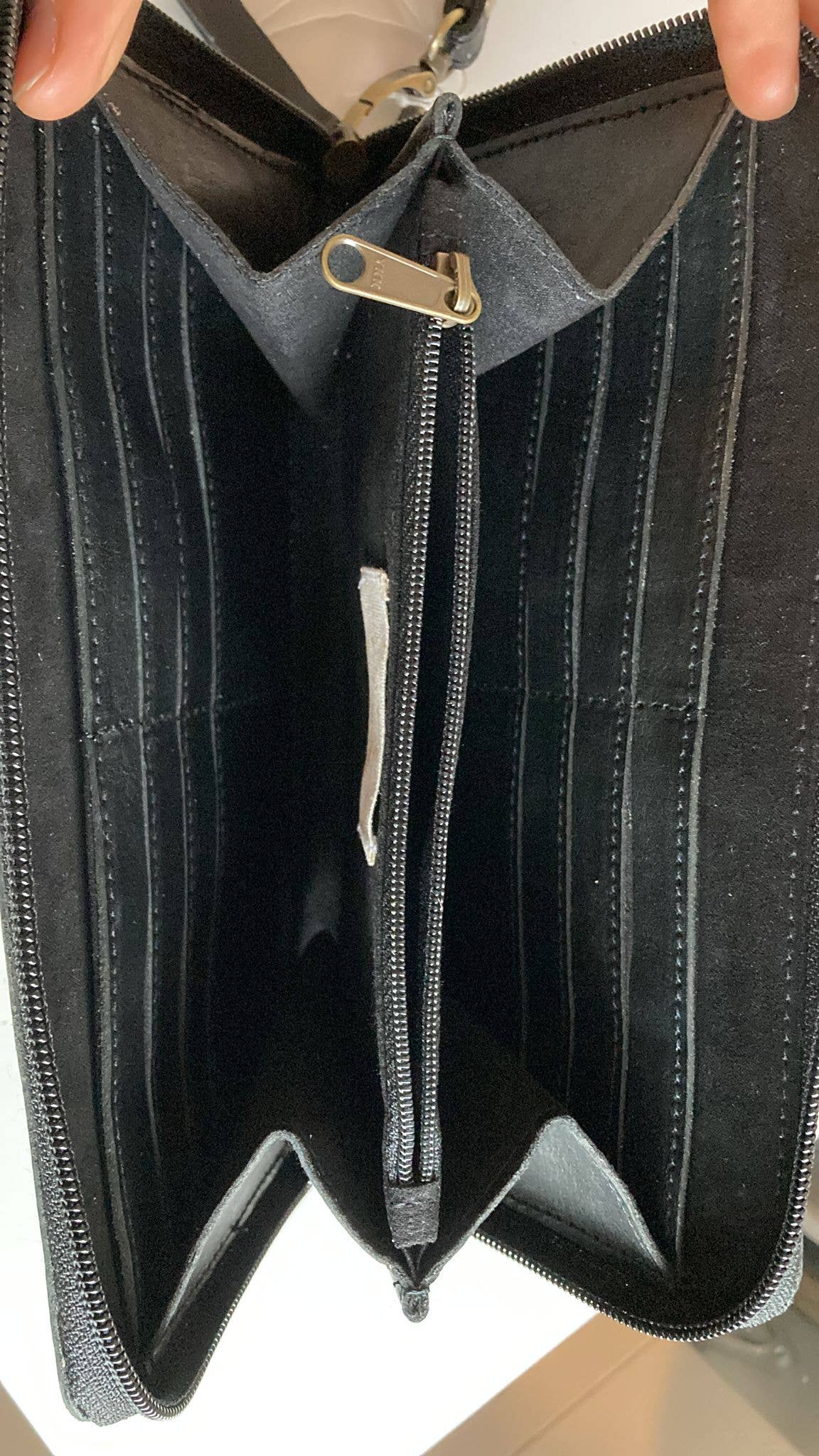 Village Thrive Raja Leather and Cane Wallet - Black