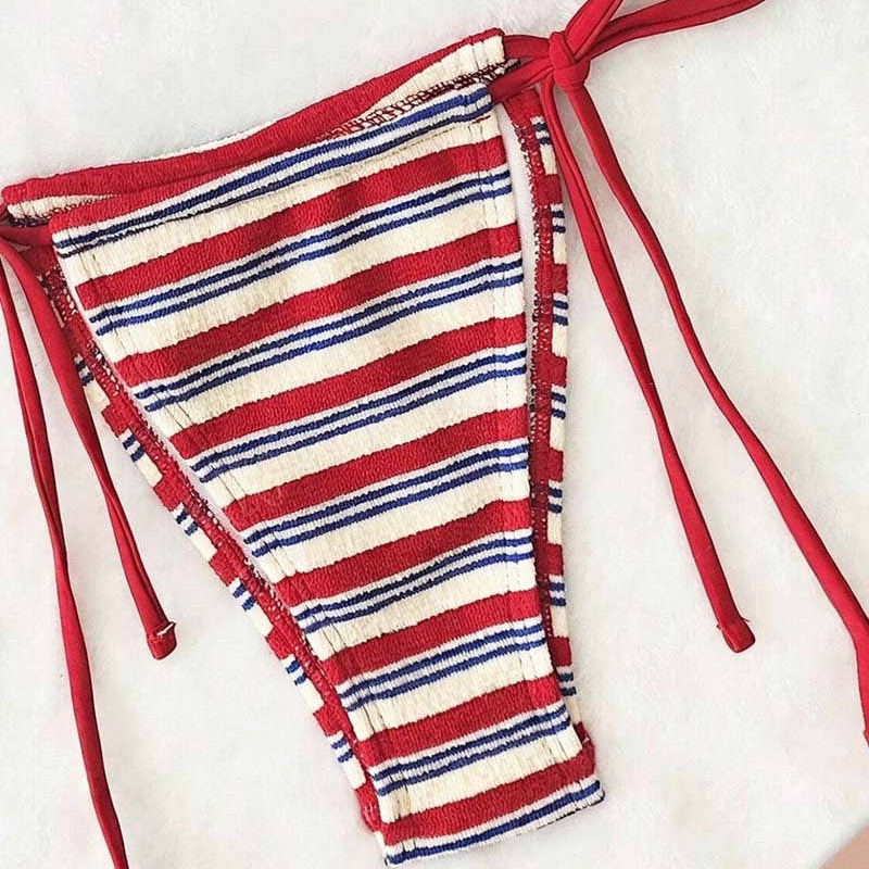 Mccolin Striped Bikini Bottom