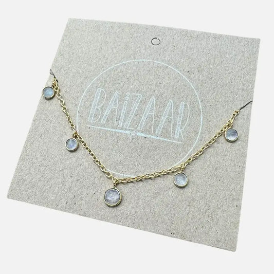 Baizaar Gold Moonstone Droplet Necklace