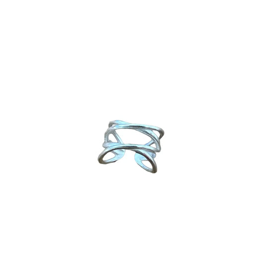Baizaar Silver Double Cross Bar Ear Cuff