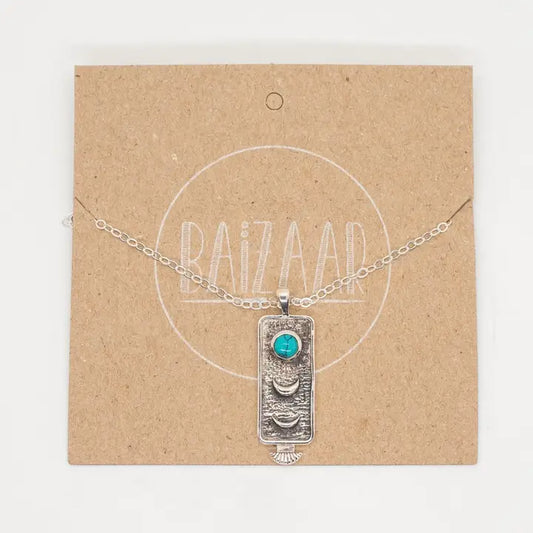 Baizaar Silver Moon Phase Necklace
