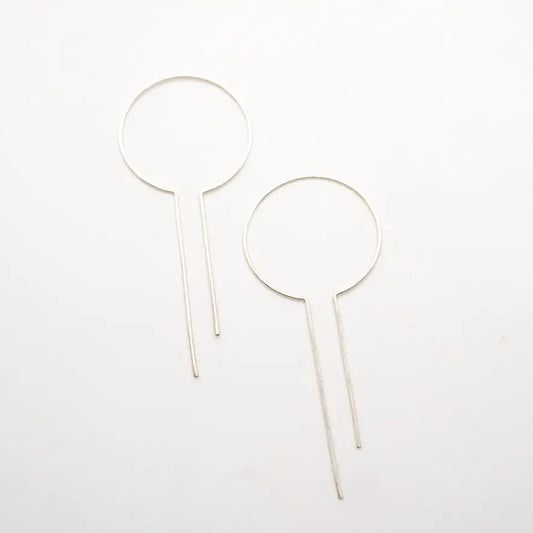 Baizaar Minimalist Open Bar Hoops - Sterling Silver