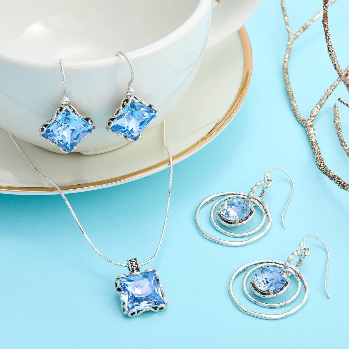 Silpada - Silpada 'Cooling Out' Silver Blue Crystal Drop Earrings