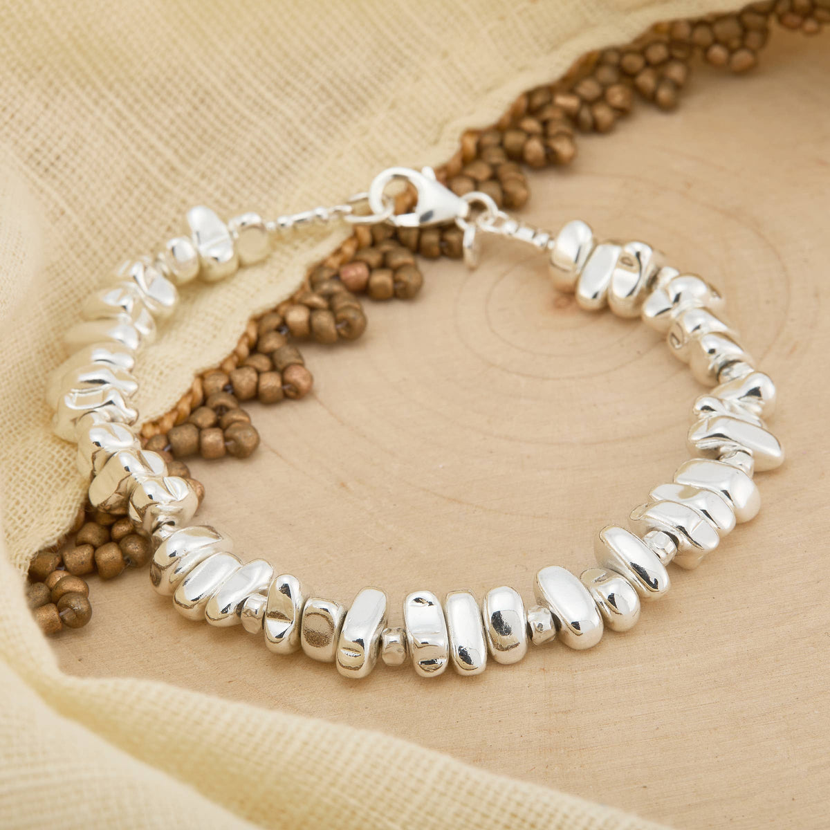 Silpada - Silpada 'Collected Beauty'  Silver Hematite Bracelet. 7.5"