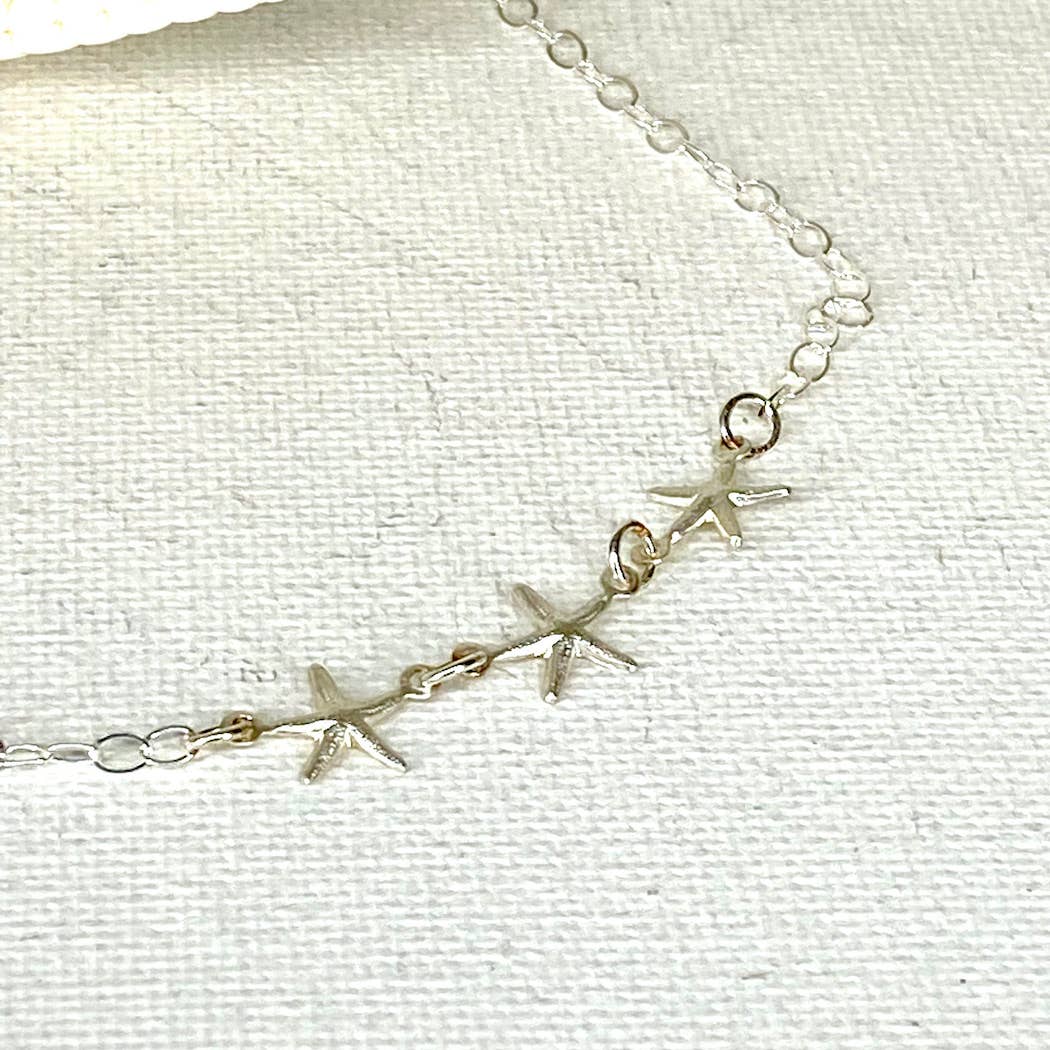 Jackie Gallagher Designs Delicate Triple Starfish Necklace