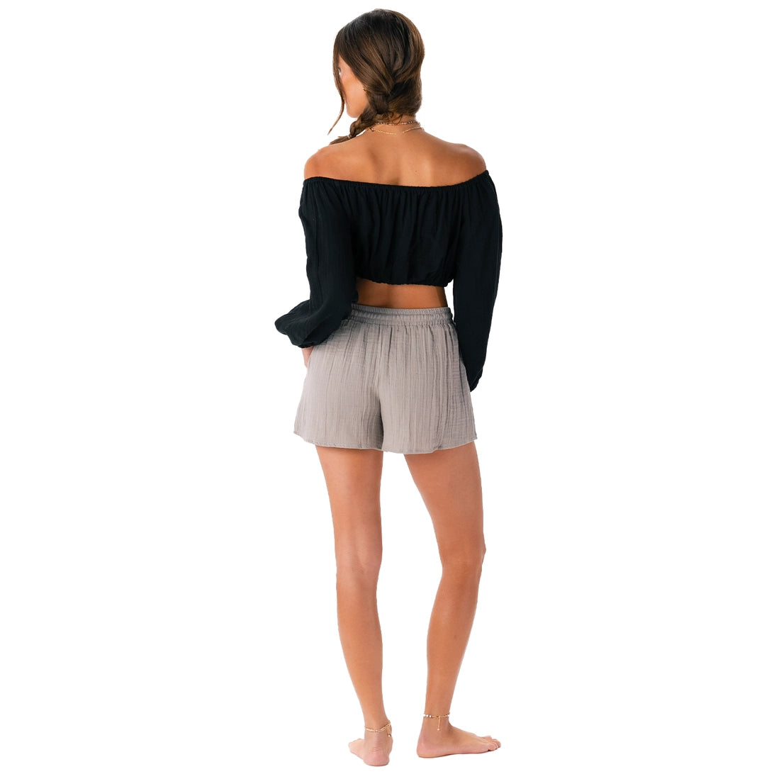 Lotus and Luna Cotton Cabana Shorts - Stone