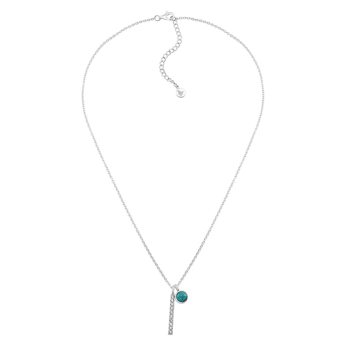 Silpada - Silpada 'Side Note' Silver Cubic Zirconia Turquoise Necklace