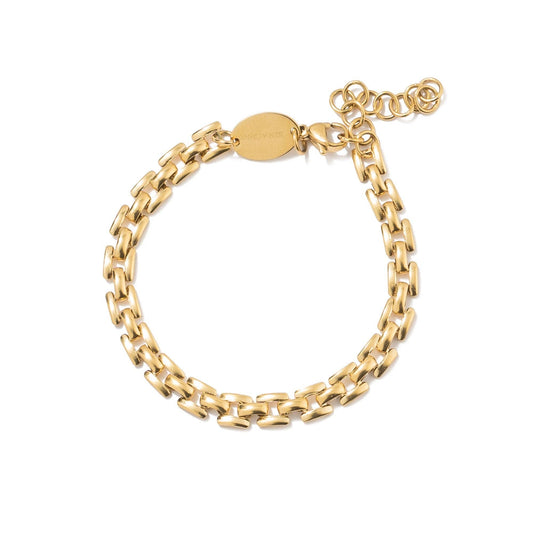Brenda Grands Jewelry Waterproof Gold Squared Chain Bracelet