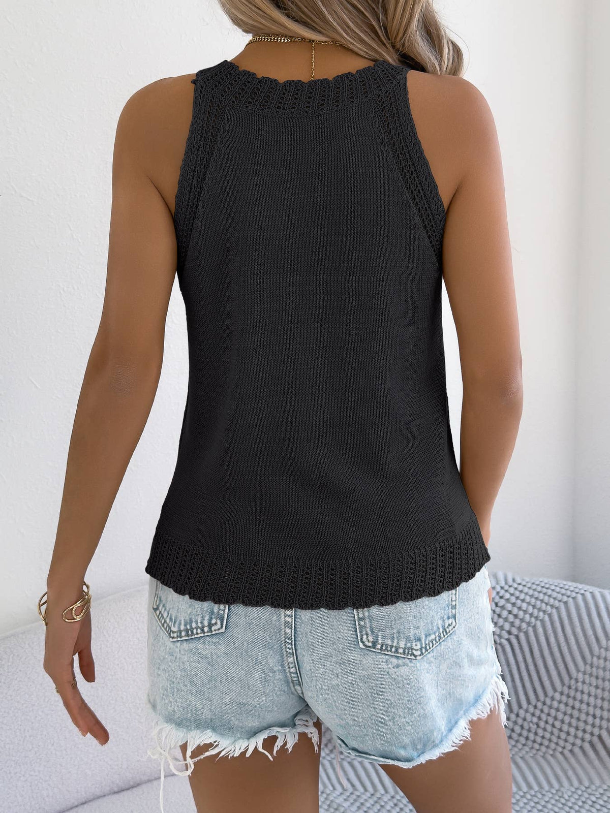 Anna Kaci Knit Halter Neck Top
