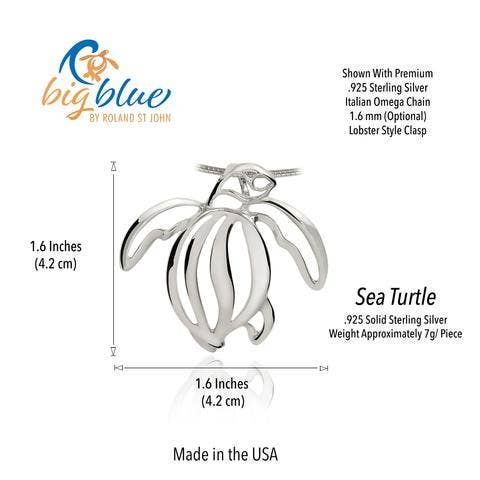 Big Blue Sea Turtle Necklace
