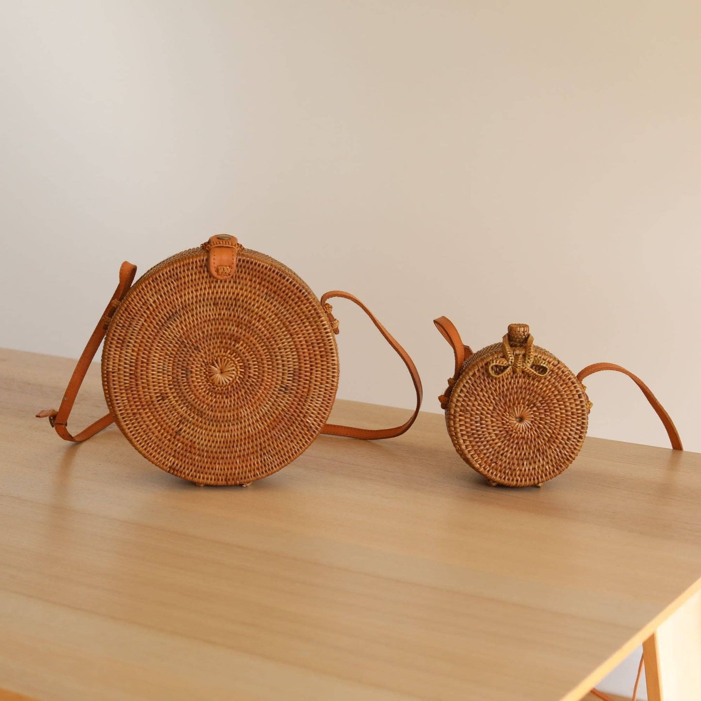 Ganapati Bali Round Rattan Crossbody Bag