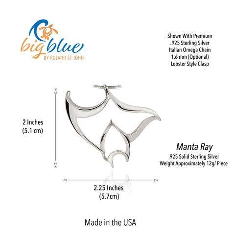 Big Blue Manta Ray Necklace
