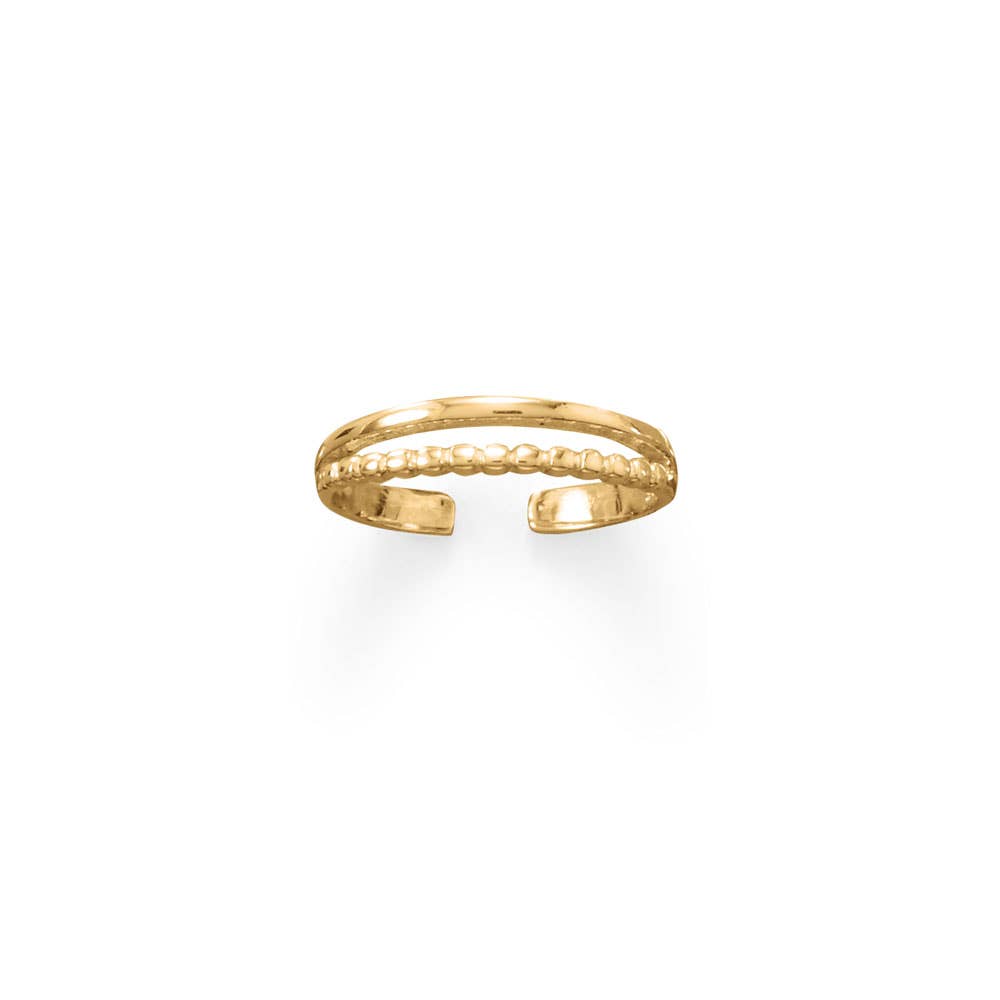 Silver Stars 14 Karat Gold Plated Two Row Toe Ring