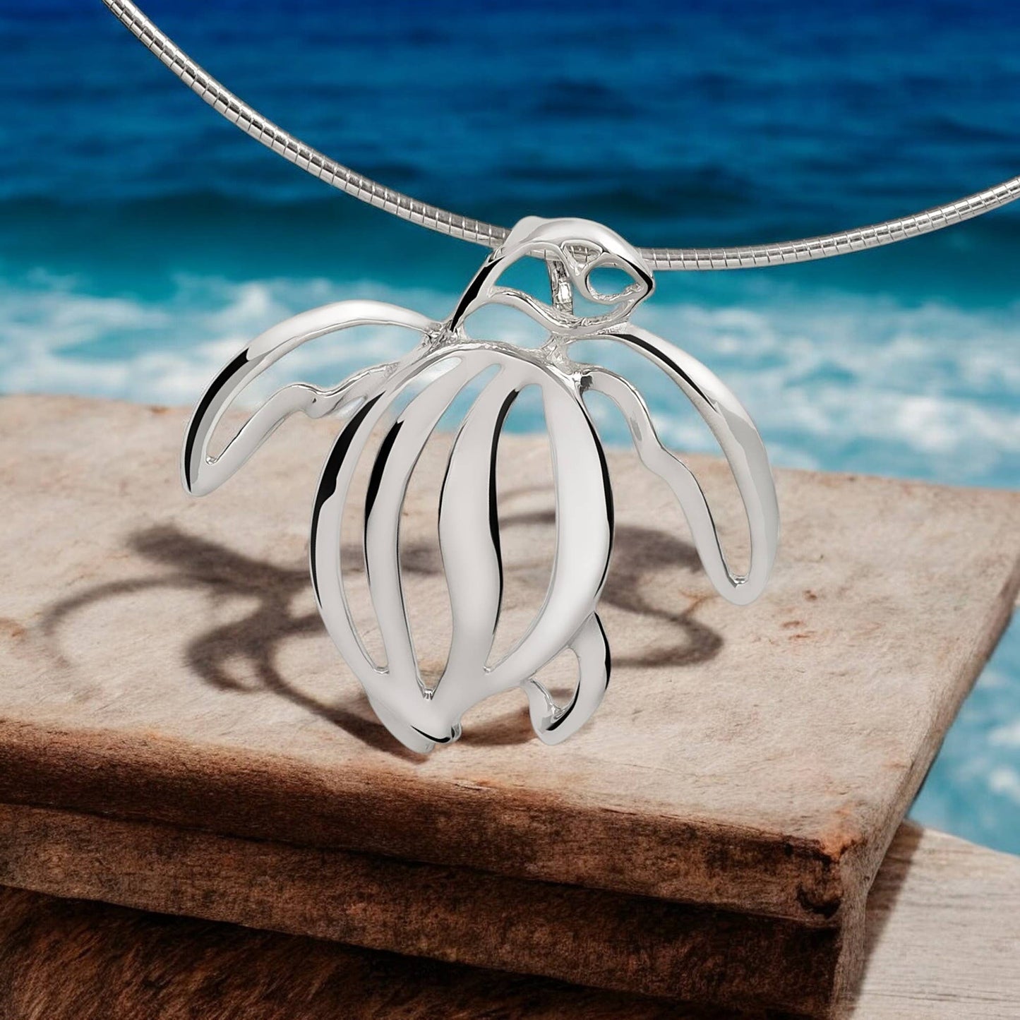 Big Blue Sea Turtle Necklace