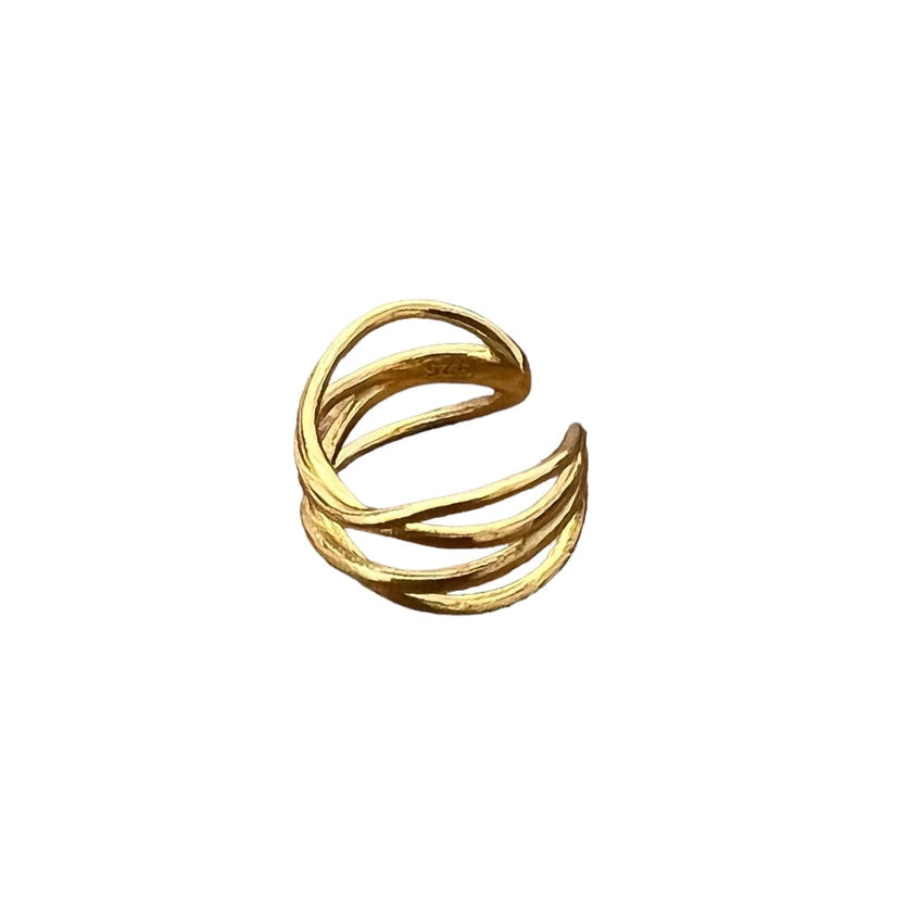Baizaar Gold Double Cross Bar Ear Cuff
