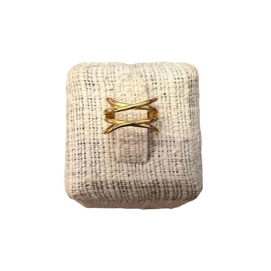 Baizaar Gold Double Cross Bar Ear Cuff