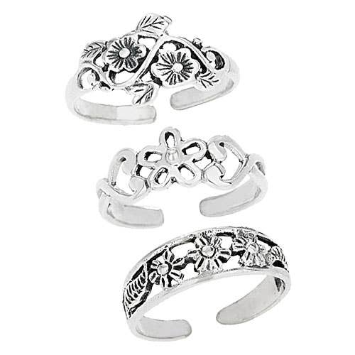 Tiger Mountain Jewelry Flowery Toes Sterling Silver Toe Ring