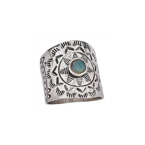 Tiger Mountain Jewelry Blue Sunburst Labradorite Sterling Silver Ring