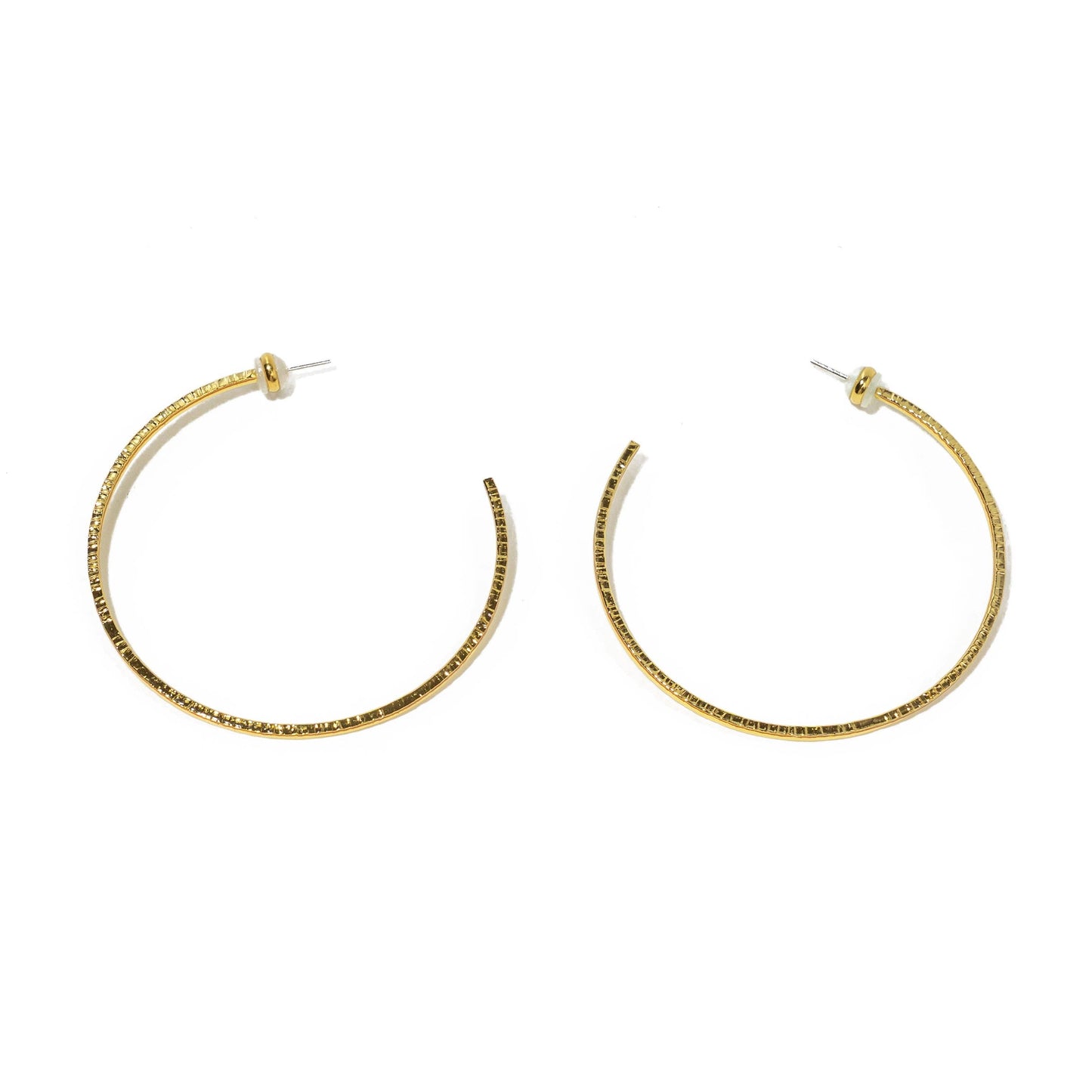 Brenda Grands 24K Gold Thin Hammered Hoops