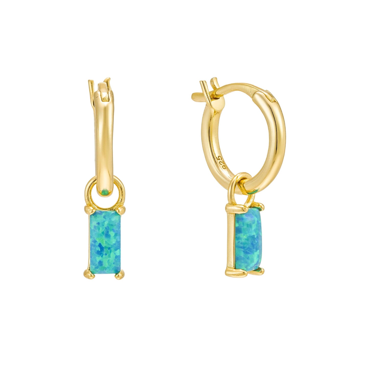 The Salty Gem Blue Lagoon Opal Hoops