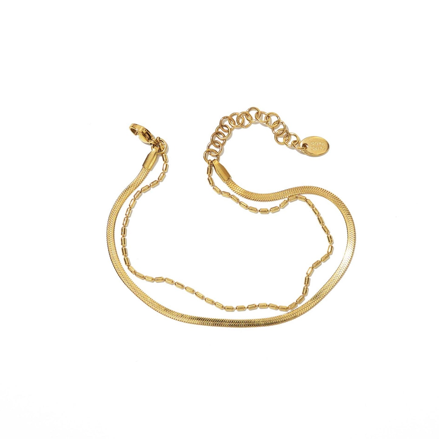 Brenda Grands Jewelry Waterproof Gold Double Layered Anklet