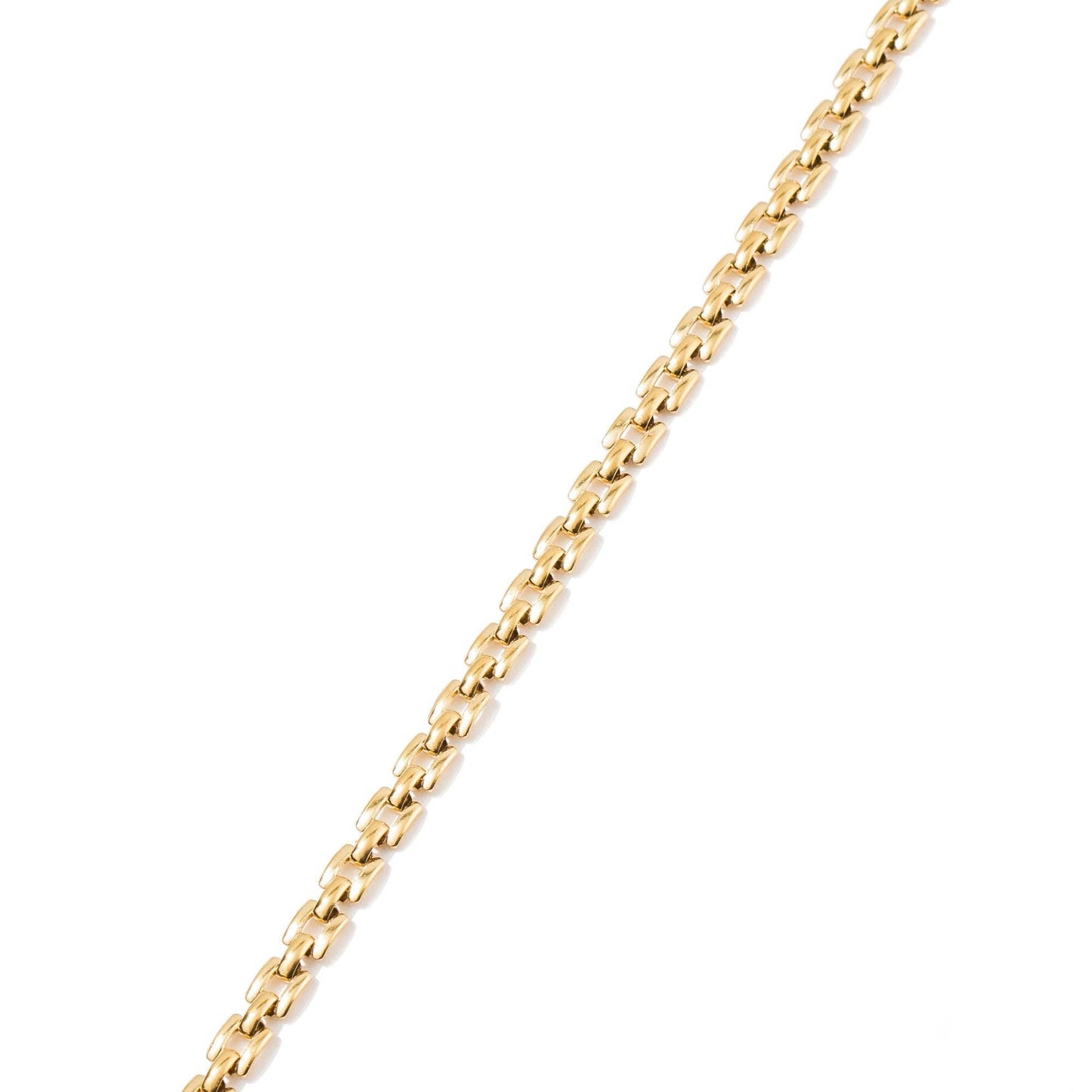 Brenda Grands Jewelry Waterproof Gold Squared Chain Bracelet